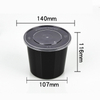 HSQY40 oz. Disposable Round Black PP Plastic Takeout Lunch Bowl With Lids