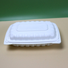 HSQY 9 x 6 x 3" White Polypropylene Plastic Hinged Lid Takeout Container