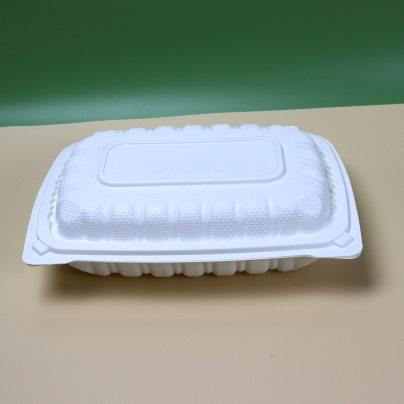 HSQY 9 x 6 x 3" White Polypropylene Plastic Hinged Lid Takeout Container