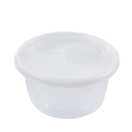 HSQY 12 oz. Disposable Clear PP Plastic Takeout Lunch Bowl With Lids