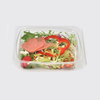 HSQY 7.5 X 6.3 X 1.8 Inch Clear PET Plastic Tamper Resistant Hinged Salad Bowl Container