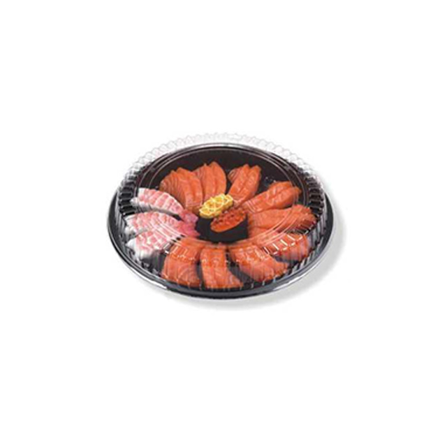 HSQY 10 x 1.18 Inch Round Sushi Party Tray Container with Lid