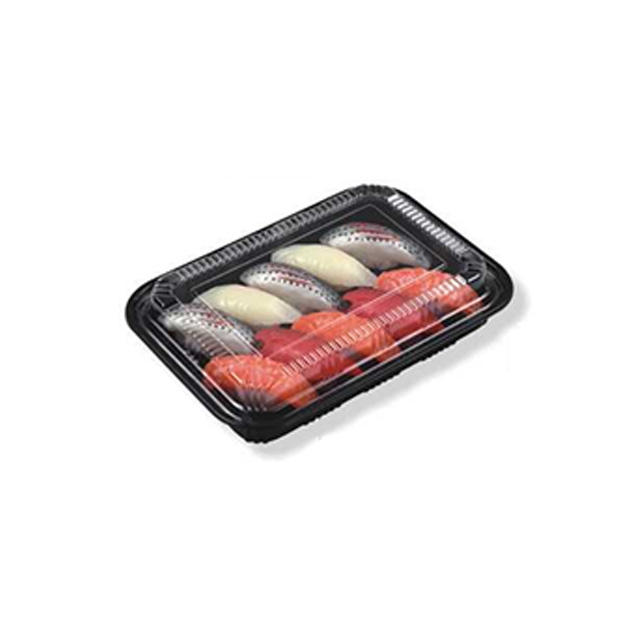 HSQY 4.9 x 4 x 0.8 Inch Rectangle Sushi Tray Container with Lid