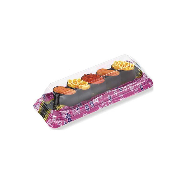 HSQY 6.7 X 4 X 0.9 Inch Rectangle Sushi Tray Container with Lid