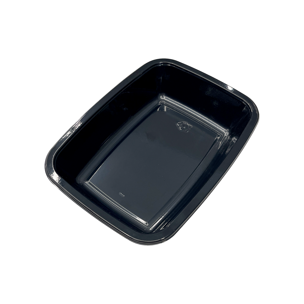 Model 013 - 14 oz Rectangle Black CPET Tray 