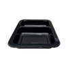 Model 018 - 41 oz Rectangle 2 Compartment Black CPET Tray