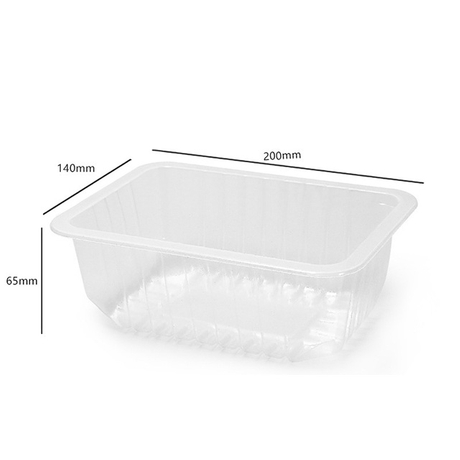 HSQY 7.87X5.51X2.56 In Rectangle Clear Plastic PP High Barrier Tray