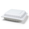 HSQY 9 x 9 x 3" White Polypropylene Plastic Hinged Lid Takeout Container