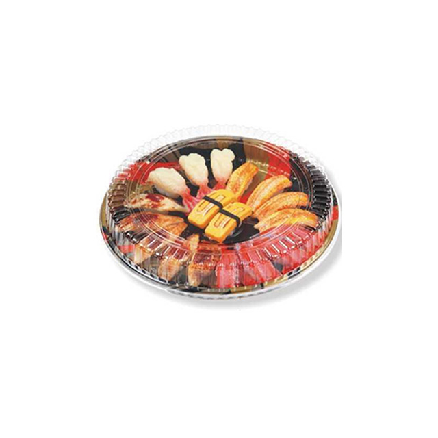 HSQY 10 x 1.18 Inch Round Sushi Party Tray Container with Lid