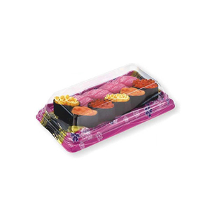 HSQY 6.7 X 4 X 0.9 Inch Rectangle Sushi Tray Container with Lid