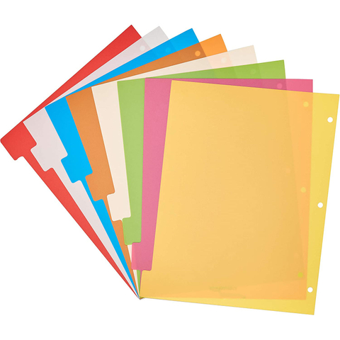 HSQY A4 A5 A6 Colored Polypropylene Sheet for Loose-leaf Journal Notebook Dividers