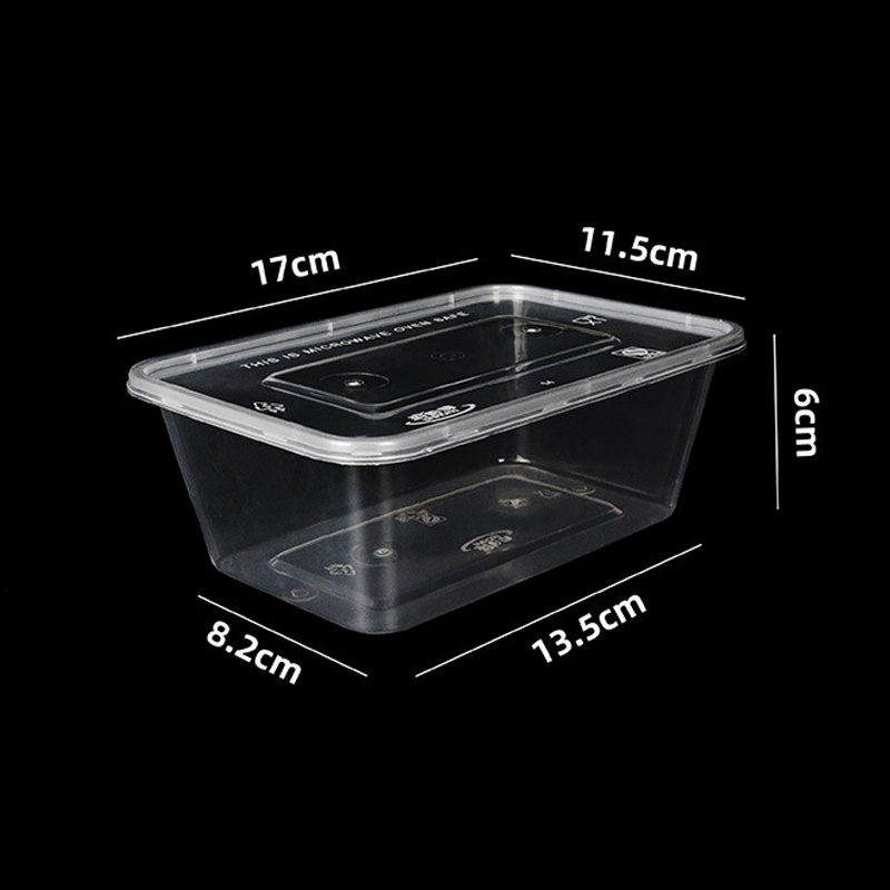 HSQY 17oz 21oz 25oz 34oz 40oz 50oz Disposable Clear PP Plastic Takeout Lunch Box Container With Lids