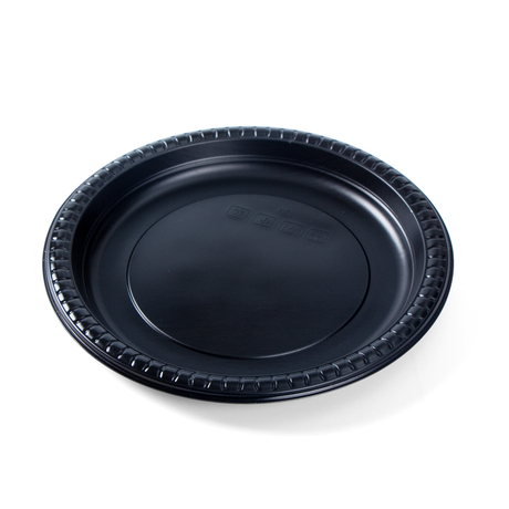 HSQY 9 Inch Disposable Round Black Polypropylene Plastic Plate