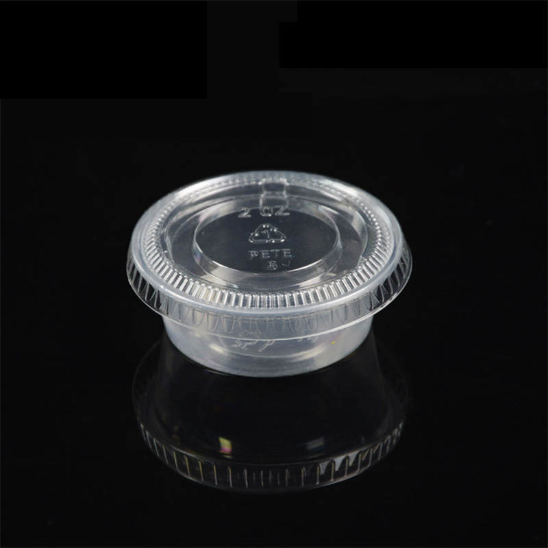 HSQY 0.75oz 1oz 1.5oz 2oz 2.5oz 3.25oz 4oz 5.5oz Round Clear Plastic Sauce Cup with Lid