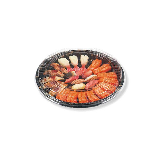 HSQY 10 x 1.18 Inch Round Sushi Party Tray Container with Lid