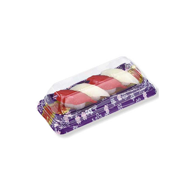 HSQY 6.7 X 4 X 0.9 Inch Rectangle Sushi Tray Container with Lid